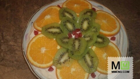 Творожный тортик с фруктами