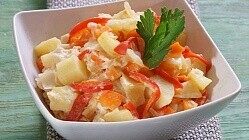 Рецепт - Рагу из овощей со сметанным соусом