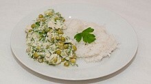Рецепт - Лёгкий куриный салат с йогуртом (легкий ужин)
