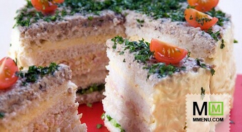 Бутербродный торт «Праздничный»